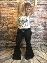 Load image into Gallery viewer, Black Denim Flare Petite Length