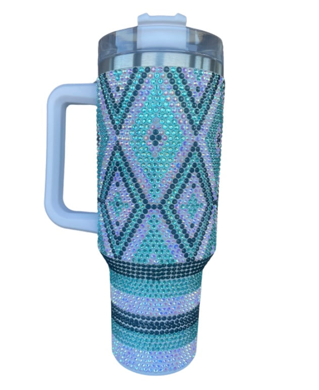 40 oz. Turquoise Diamond Tumbler