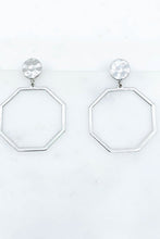 Load image into Gallery viewer, Octagon shaped post drop earring
