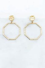 Load image into Gallery viewer, Octagon shaped post drop earring
