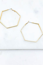 Load image into Gallery viewer, Hexagon Hoop Earrings
