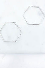 Load image into Gallery viewer, Hexagon Hoop Earrings
