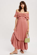 Load image into Gallery viewer, Off the Shoulder Rose Dress
