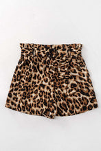 Load image into Gallery viewer, Leopard Buckle Belted Paperbag Short
